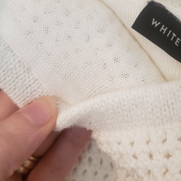 White House Black Market White Crochet Sweater - Picture 6 of 6
